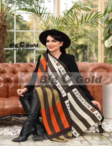 شال نخی پاییزه منگوله دار عرض 75 کد 5990