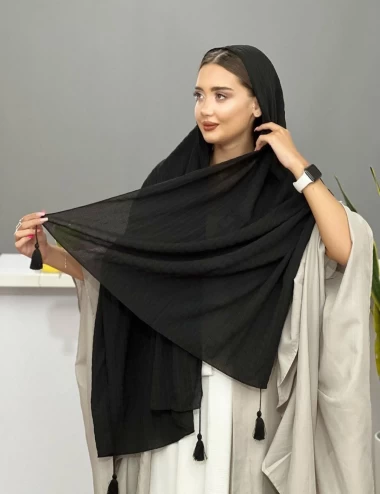 شال جاذبه مجلسی منگوله دار عرض 80 کد 5610