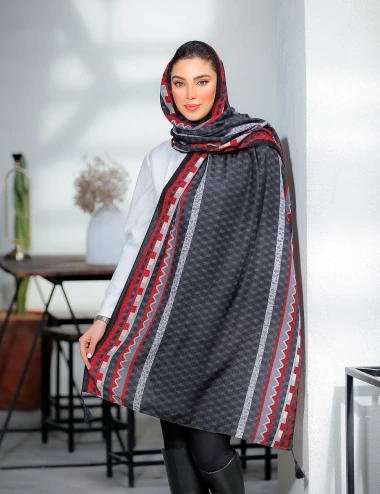 شال نخی منگوله دار عرض 75 کد 8429