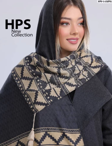 شال نخی ژاکارد منگوله دار عرض 75 کد 6460108748