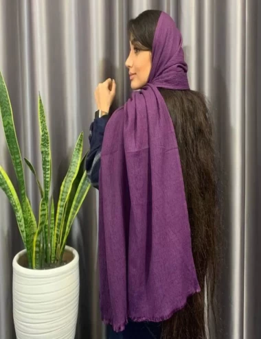 شال پفکی ریشه پرزی عرض 80 کد 6599