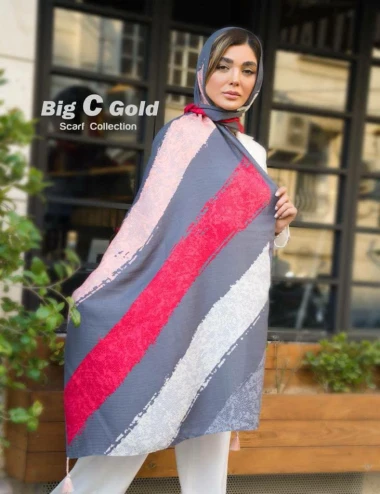 شال نخی ژاکارد منگوله دار 0644