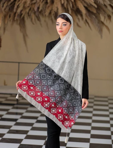 شال نخی منگوله دار کد 8865