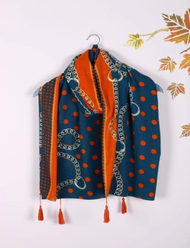 شال موهر منگوله دار عرض 75 کد 6254