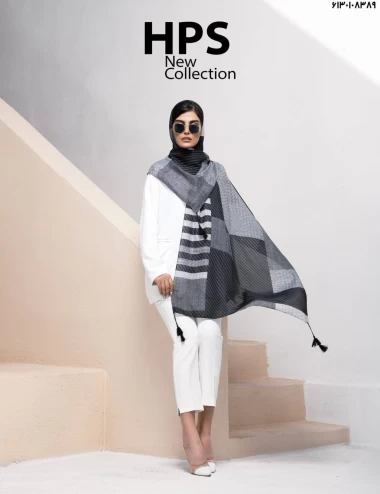 شال نخی ترک منگوله دار عرض 75 کد 6130108389