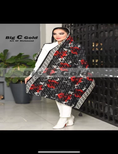 شال نخی پاییزه منگولدار کد5486