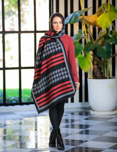 شال موهر ریشه پرزی عرض 75 کد 6305