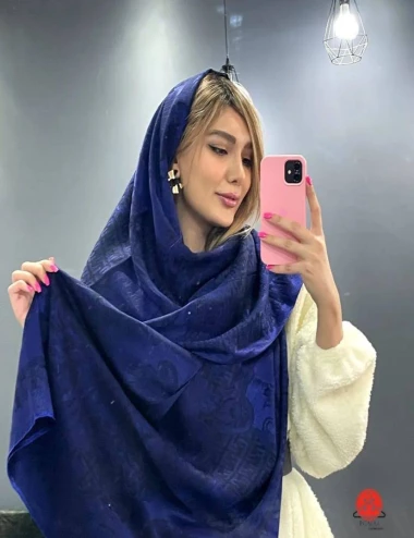 شال ژاکارد اعلا ریشه پرزی عرض 80 کد 8548