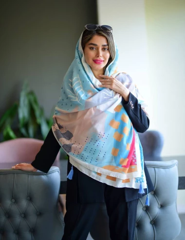 شال نخی منگوله دار کد 10085