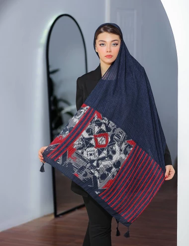 شال نخی منگوله دار کد 8757