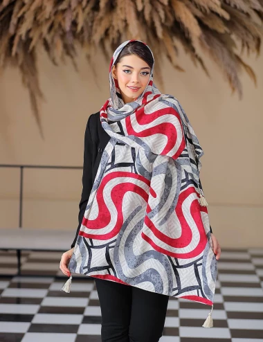 شال نخی منگوله دار کد 8755