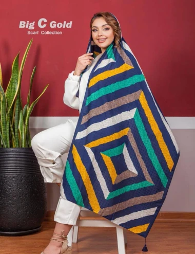 شال نخی بهاره منگوله دار 0329