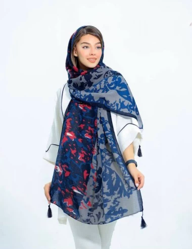 شال نخی پاییزه منگوله دار عرض 75 کد 6309
