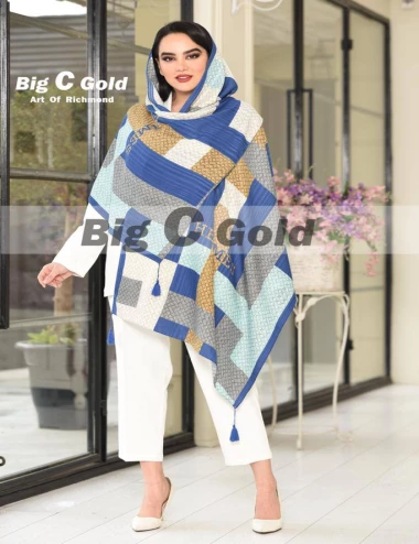 شال نخی منگوله دار عرض 75 کد 8559