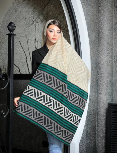 شال موهر ریشه پرزی عرض 75 کد 6220