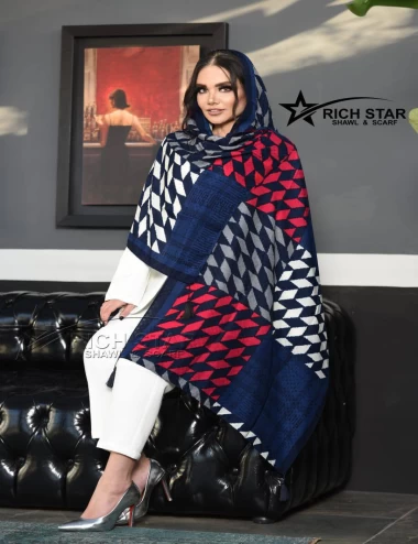 شال نخی منگوله دار عرض 75 کد 8271